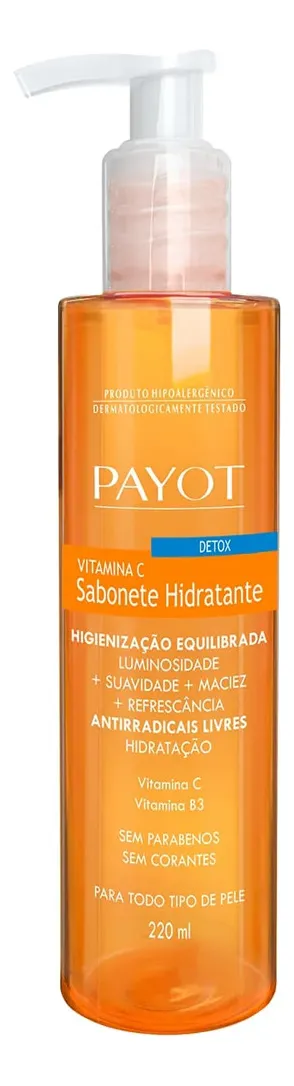 Sabonete Líquido Facial Detox Payot Vitamina C Hidratante 220ml
